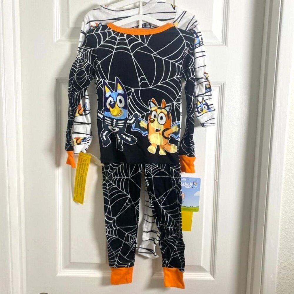 Toddler Boys' 4pc Bluey Cotton Long Sleeve Halloween Pajama Set Size 2T Or 4 - Picture 12 of 14
